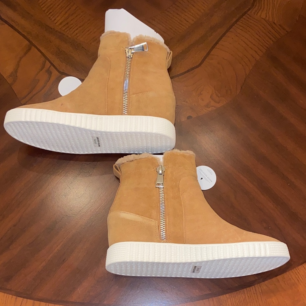 Steve Madden Camel Suede Bamby Hidden Wedge Boot - Picture 5 of 12
